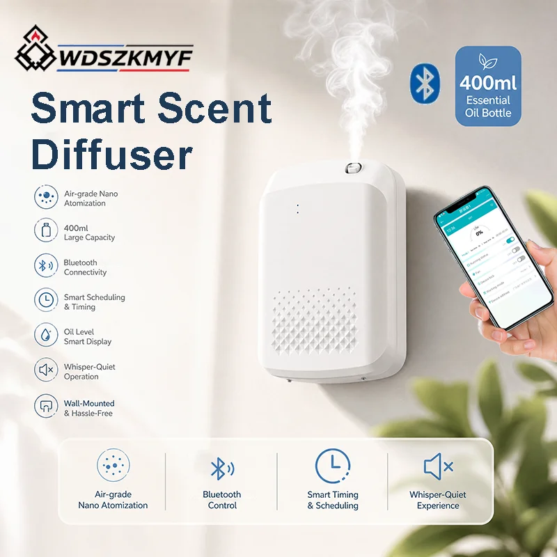 Home Fragrance Electric Diffuser - เครื่องกระจายกลิ่นน้ำมันหอมระเหยแบบติดผนัง เครื่องกระจายกลิ่นไฟฟ้าแบบเงียบ สำหรับบ้าน โรงแรม สำนักงาน สปา