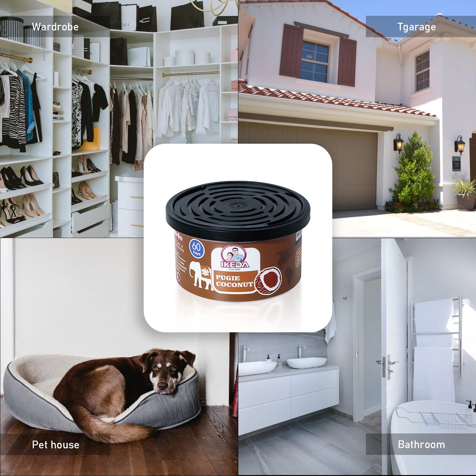 Home Fragrance No 4 - น้ำหอมปรับอากาศในรถยนต์: กลิ่นมะพร้าว | กระป๋องออร์แกนิก | น้ำยาขจัดกลิ่นอับชื้น