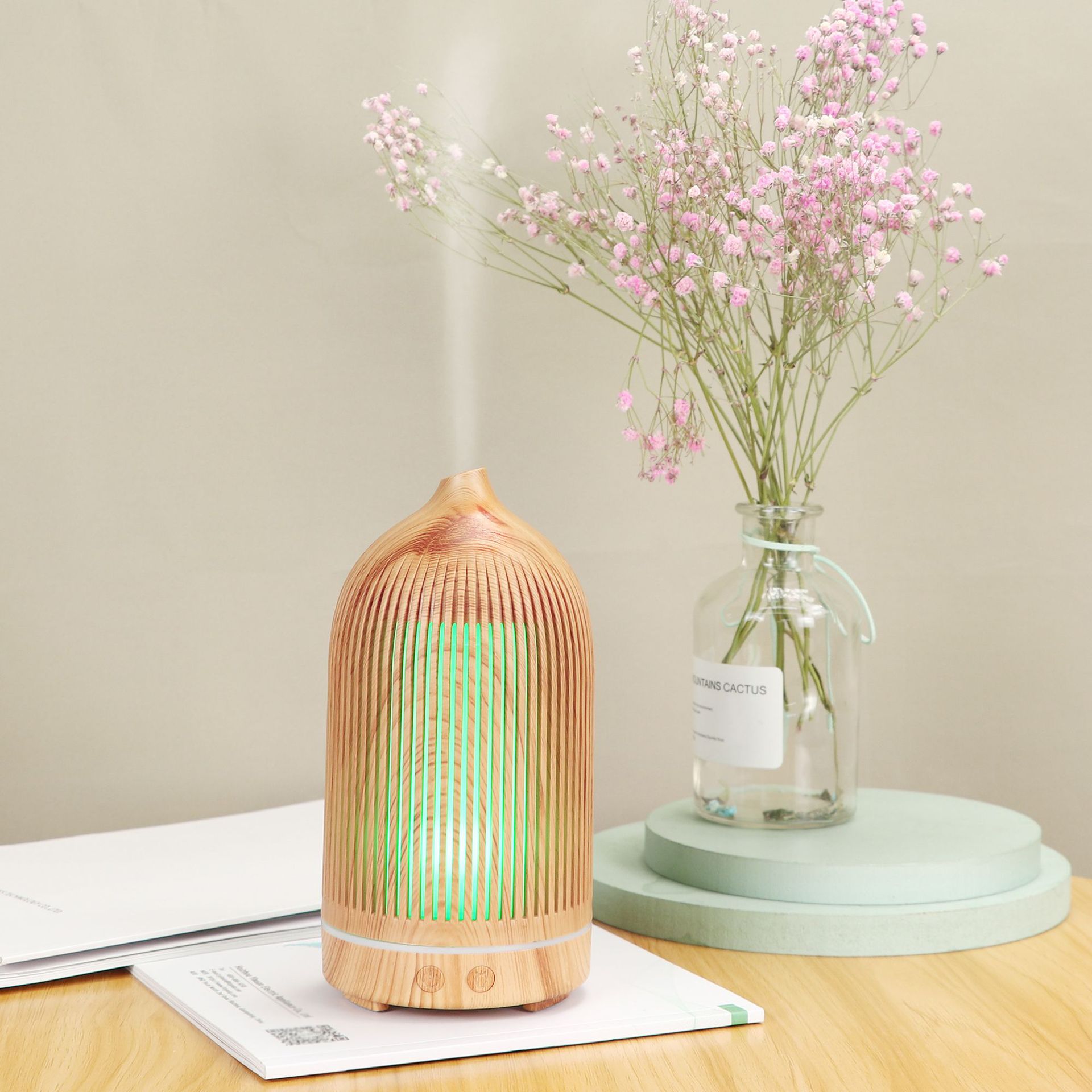 Home Fragrance Piano - เครื่องกระจายกลิ่นอโรมา, เครื่องกระจายกลิ่นแบบแจกันขนาด 200 มล. พร้อมไฟหลากสี 5V,