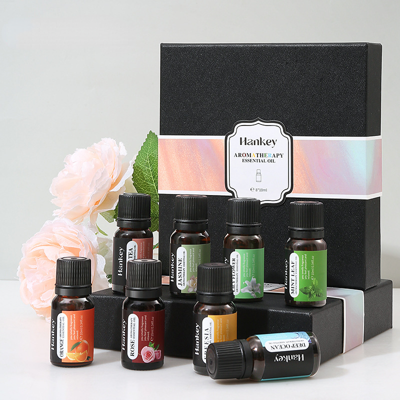 Home Fragrance White Jasmine - YXY 8*10ML จัสมินสีส้ม Rose น้ํามันหอมระเหยบริสุทธิ์ชุดชาขาว Mint