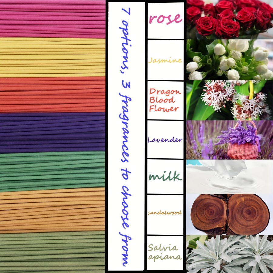 Home Fragrance White Jasmine - 【ชุดธูป 7 กลิ่นขายดีที่สุด】ชุดธูปหอมเข้มข้นระดับพรีเมียมขนาด 22 ซม. ประกอบด้วย