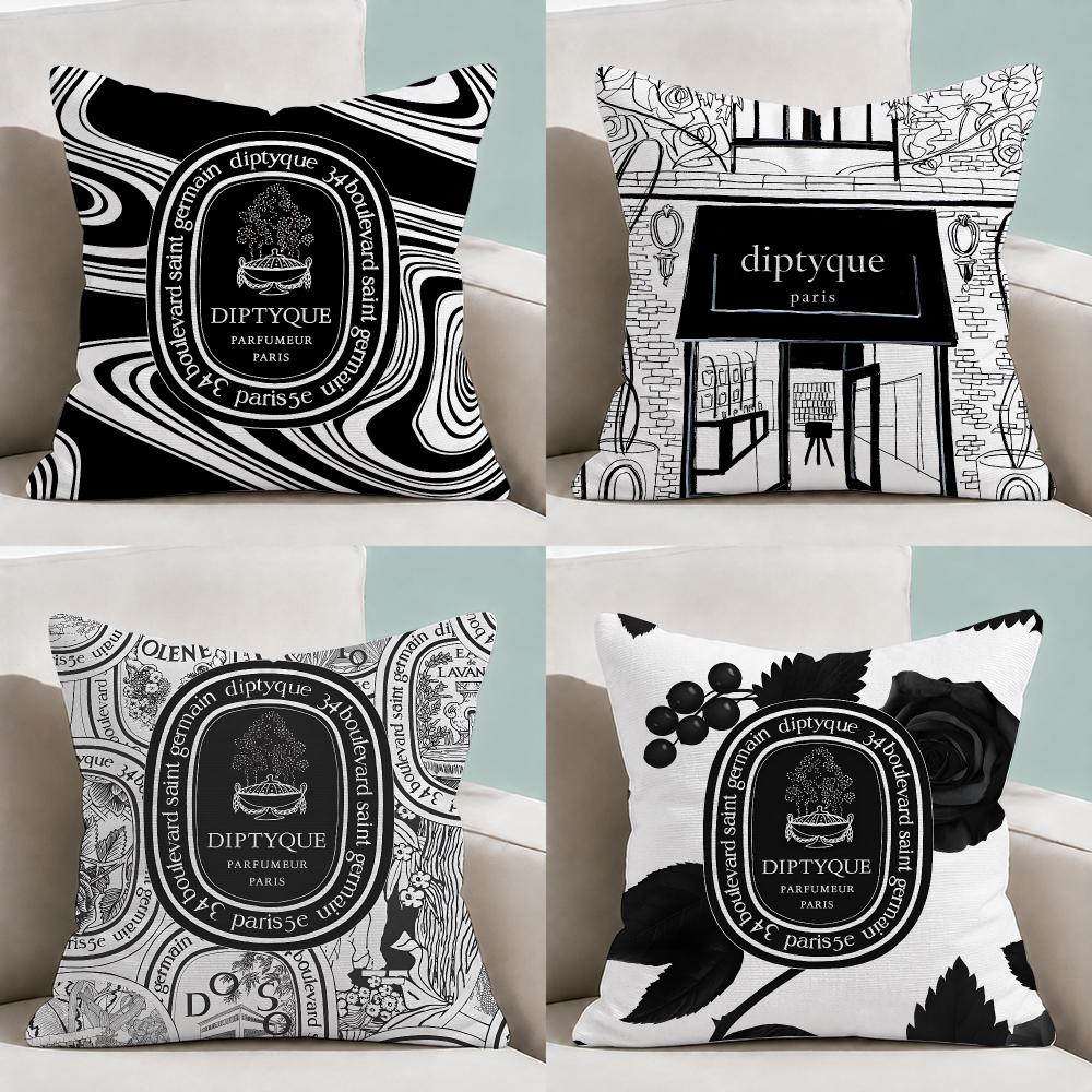 Home Fragrance Diptyque - ปลอกหมอนอิงน้ำหอม Fragrance D-Diptyque ผ้ากำมะหยี่ขนสั้นนุ่ม สัมผัสอ่อนโยนต่อผิว ทนทาน