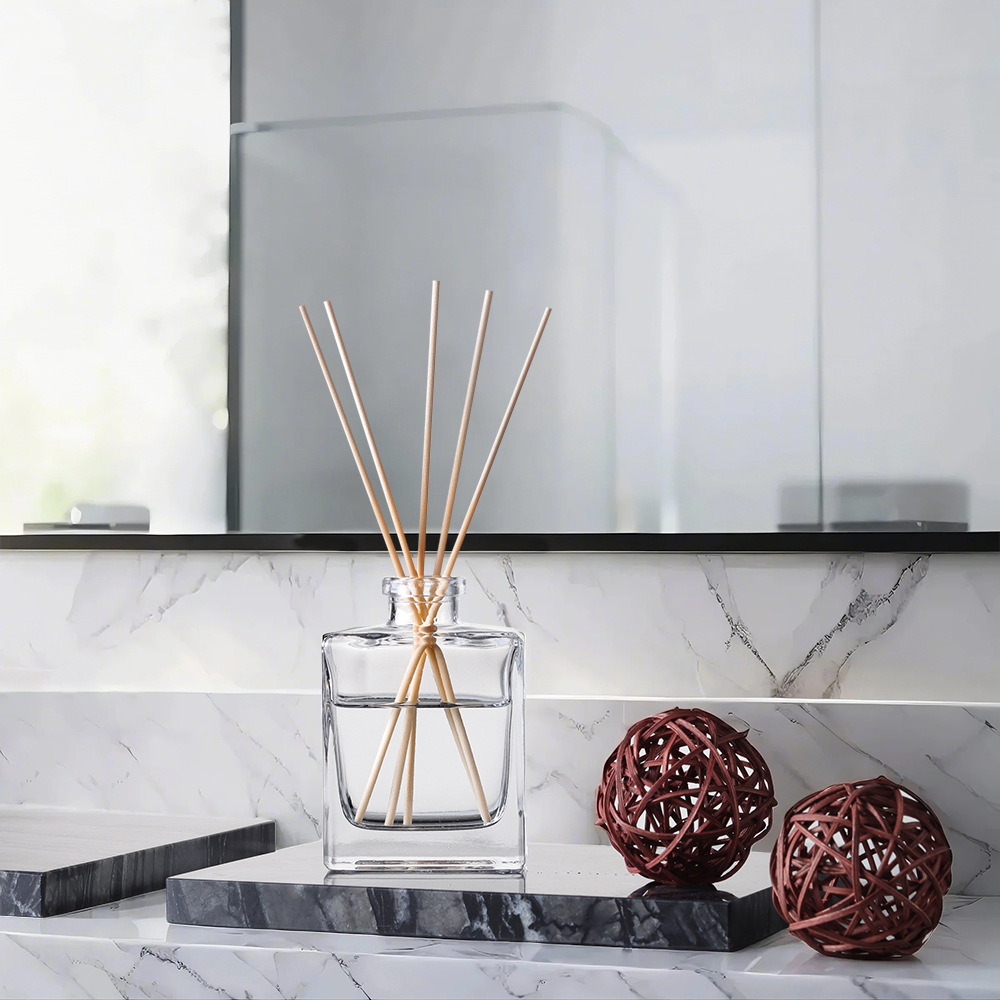 ขวดแก้วทรงสี่เหลี่ยมเรียบง่ายท - Home Fragrance Japan บทวิจารณ์และราคา