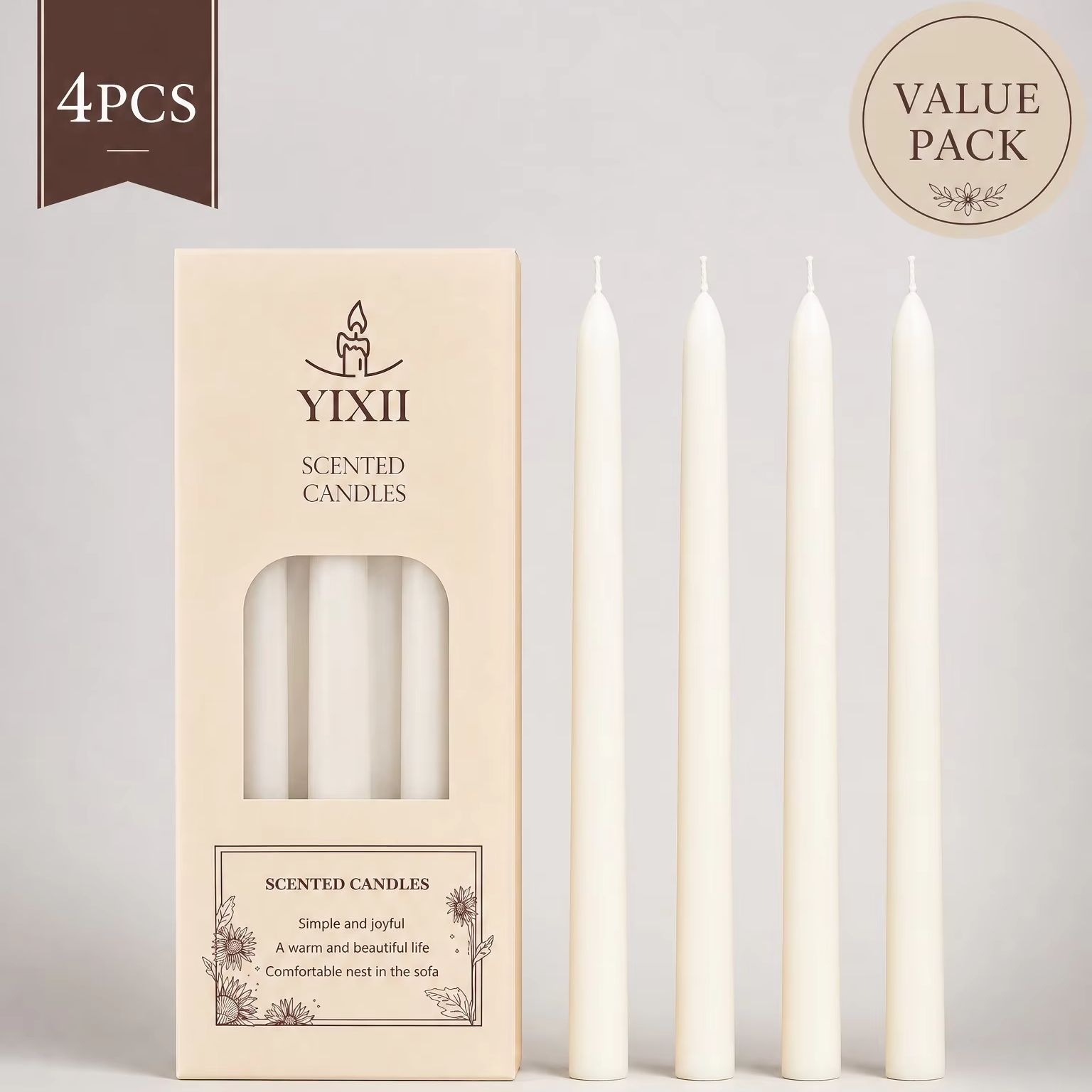 เทียนหอมแบบแท่งยาวลายทางแนวตั้ - Home Fragrance No 4 บทวิจารณ์และราคา