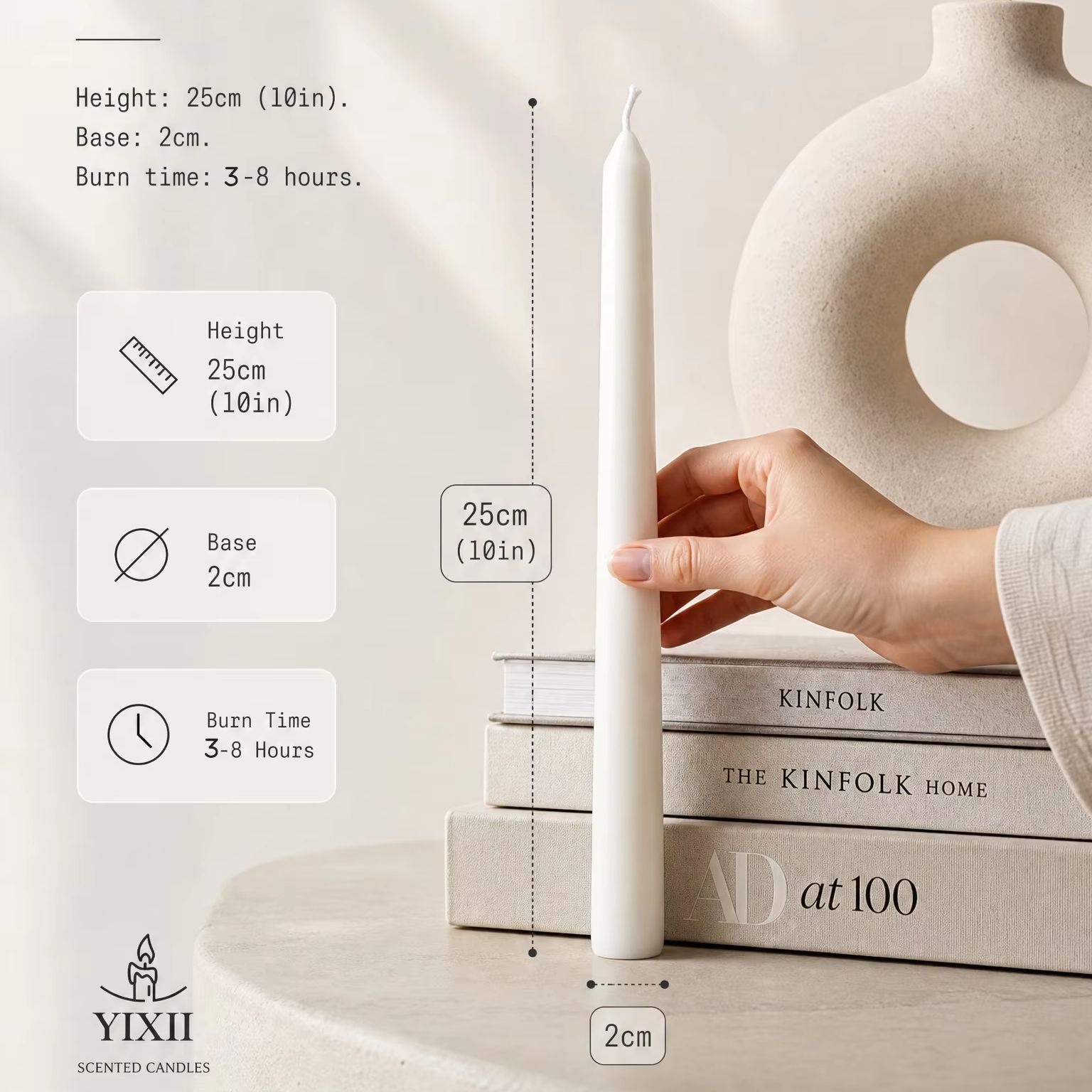 เทียนหอมแบบแท่งยาวลายทางแนวตั้ - Home Fragrance No 4 บทวิจารณ์และราคา
