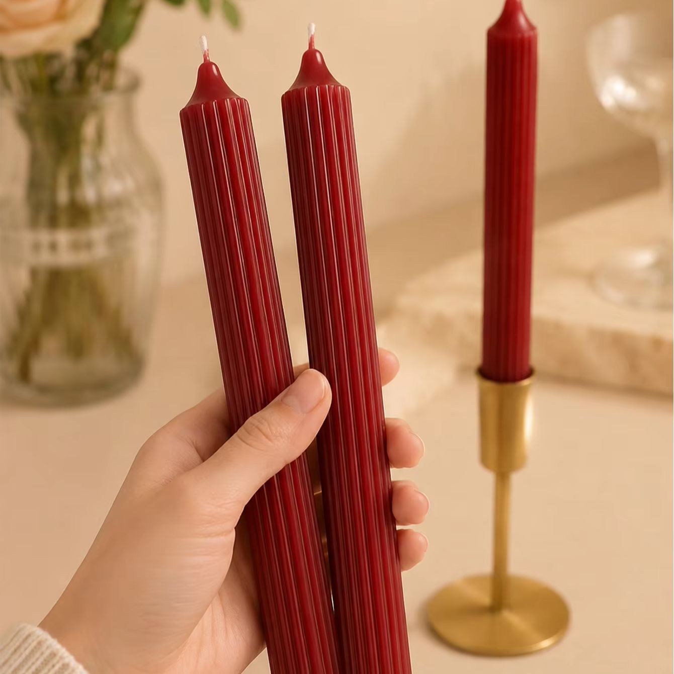 ชุดเทียนอโรมาเธอราพีสีแดงไวน์  - Home Fragrance No 4 บทวิจารณ์และราคา